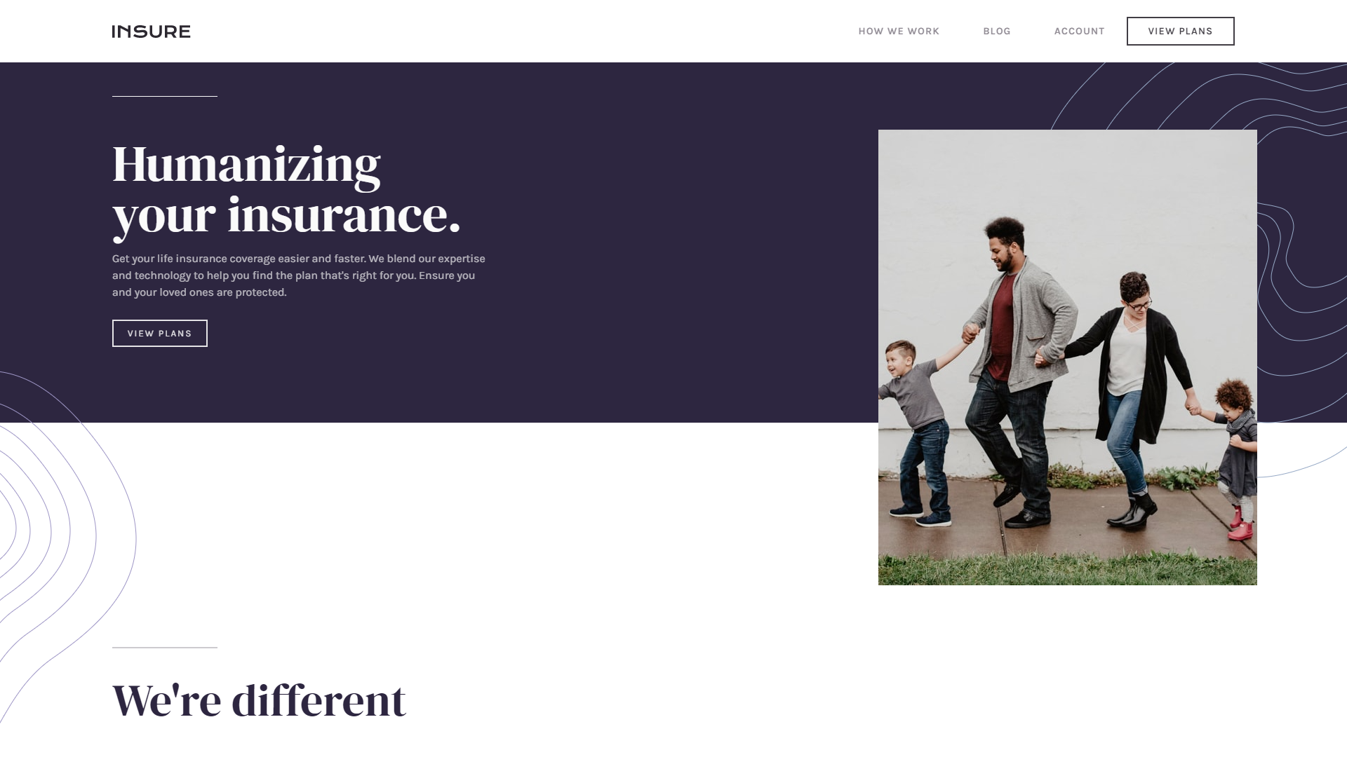 Insure landing page preview